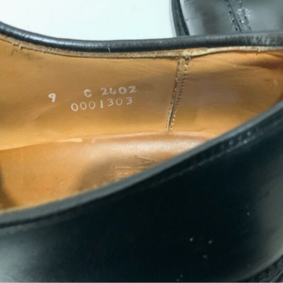 Allen Edmonds 2402 SAXON Bicycle Toe Black Oxford Dress Shoes Men’s Sz 9 C USA - Picture 12 of 16
